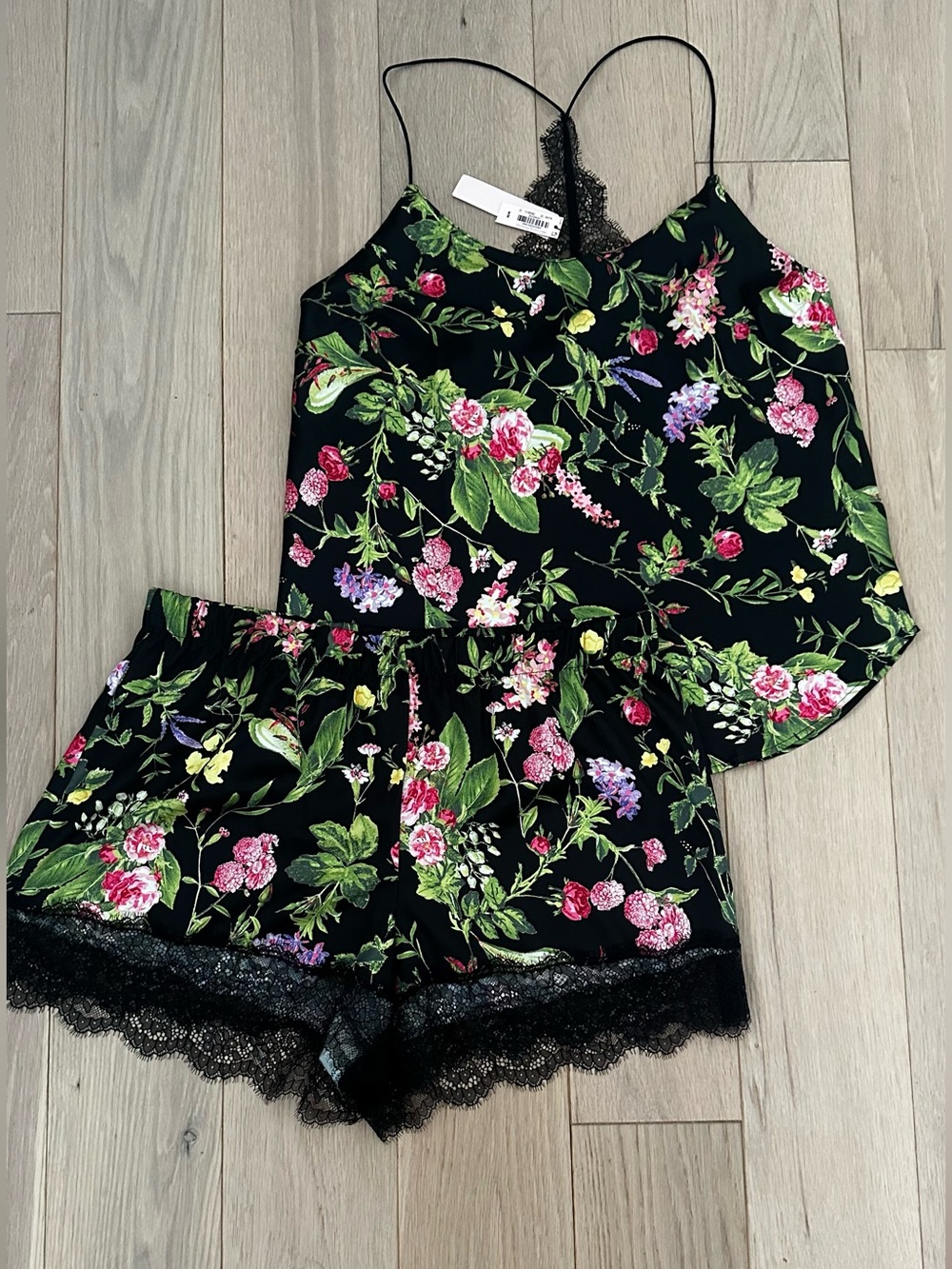 Victoria Secret 2 piece satin lace set shorts and camisole size medium